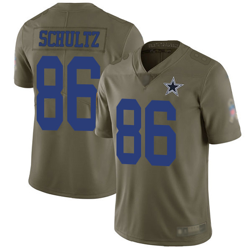 Men Dallas Cowboys Limited Olive Dalton Schultz 86 2017 Salute to Service NFL Jersey